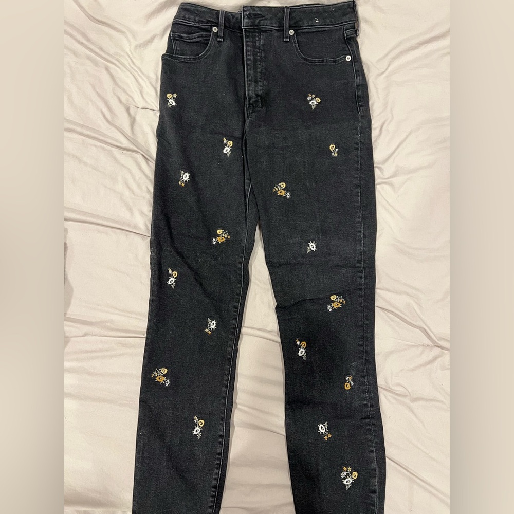 Abercrombie Embroidered Black Women Jeans
